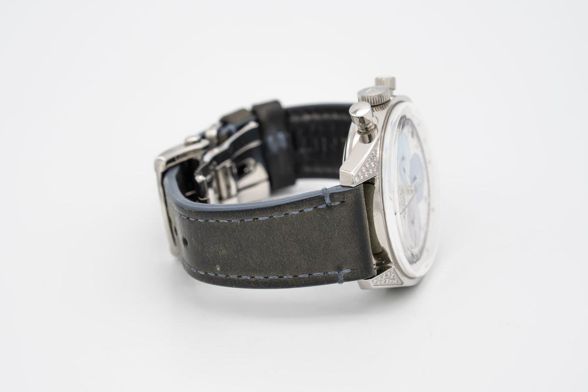 Zenith Chronomaster Original 38 Mm MOP Factory Diamonds Stainless Steel Automatic 38mm
