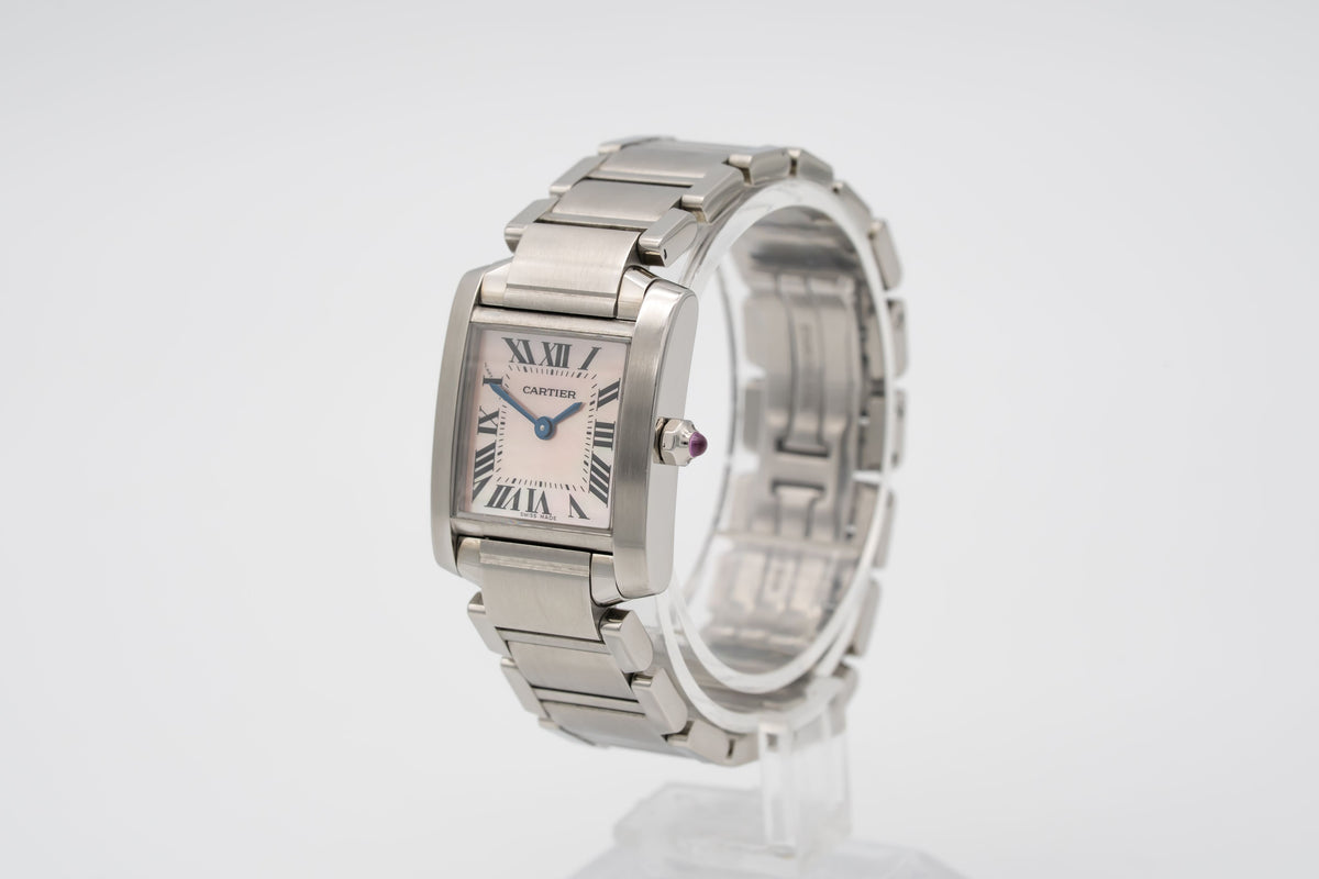 Cartier Tank Française Lady 2384 MOP Stainless Steel 20mm Papers