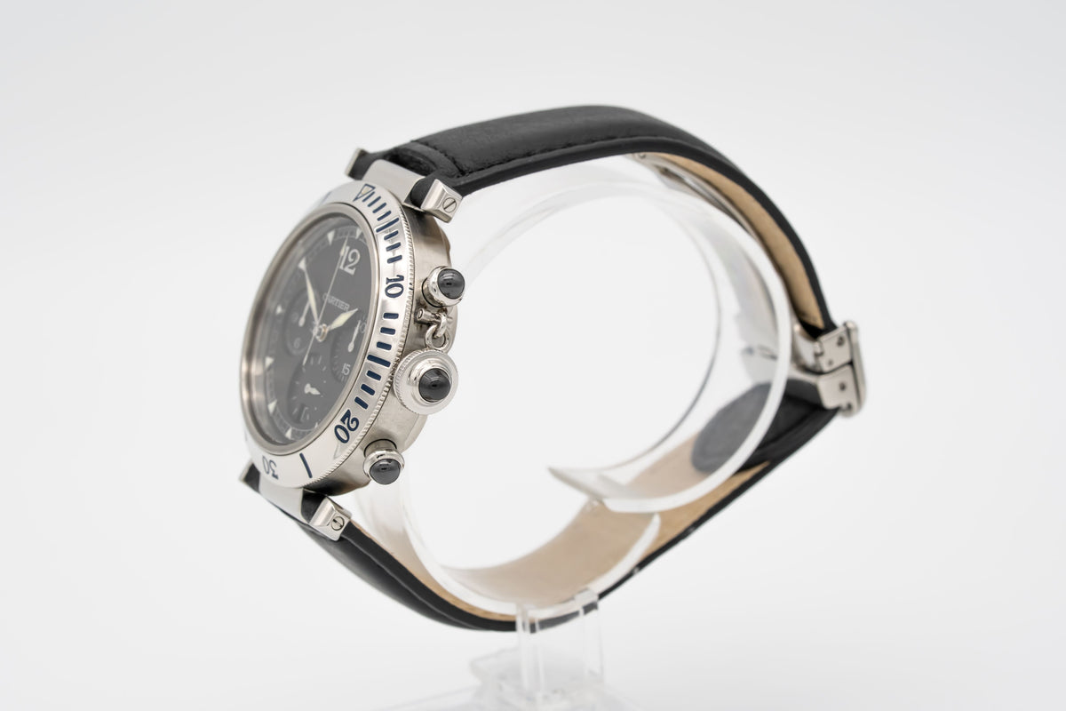 Cartier Pasha 2113 Chronograph Rare Grey Dial Steel Automatic 38mm