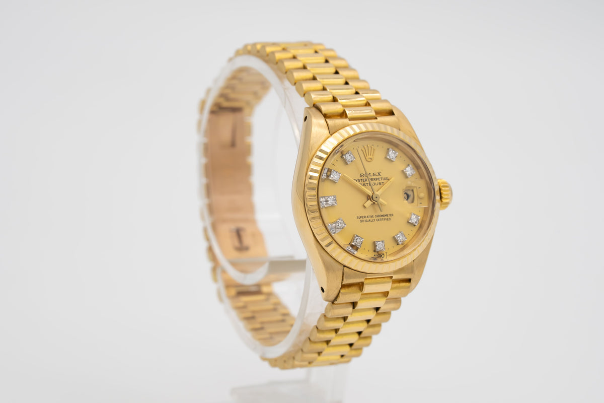 Rolex Lady-Datejust 6917 B&P Factory Diamond Dial Gelbgold 750 Automatik 26mm