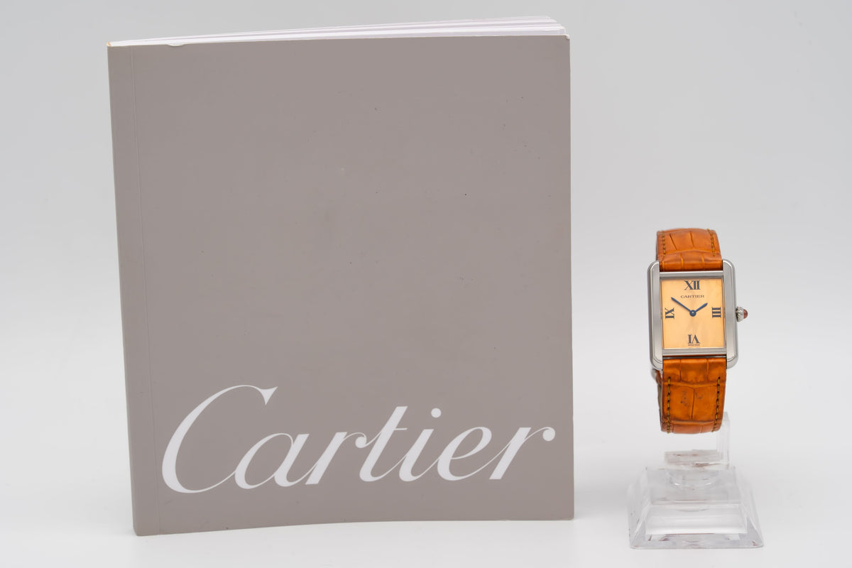 Cartier Tank Solo 2716 Rare Orange Dial Stainless Steel 24mm