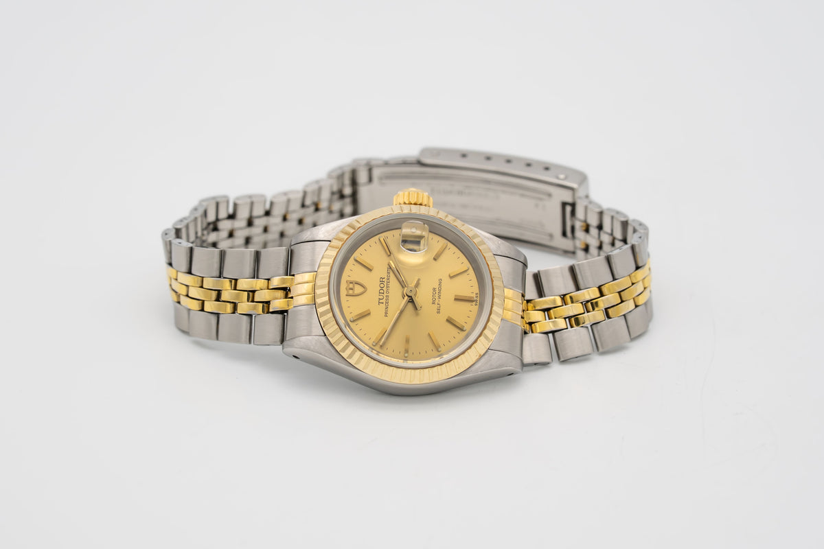 Tudor Prince Oysterdate Lady 92413 Stahl Gelbgold 750 Automatik 25mm Papers