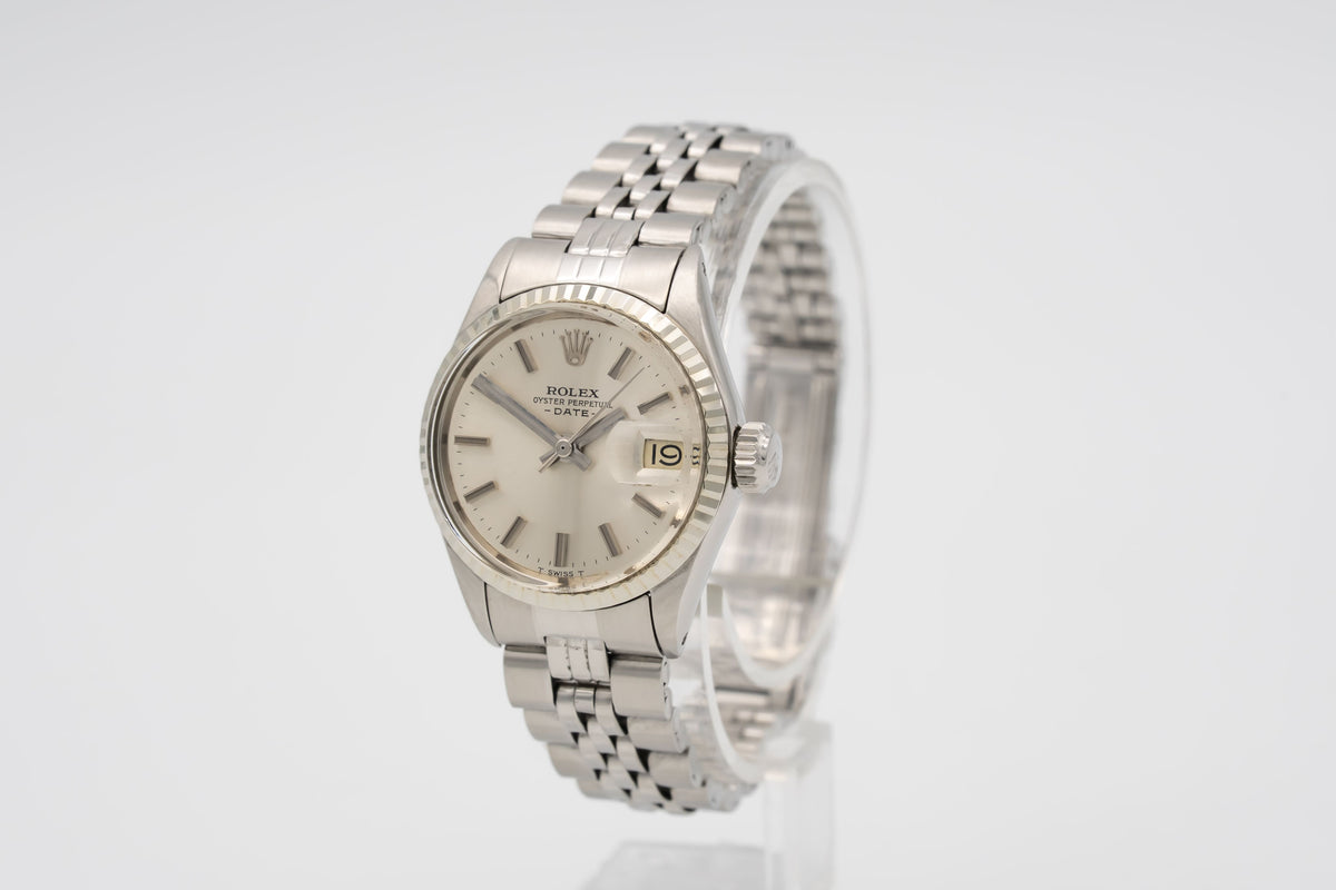 Rolex Oyster Perpetual Lady Date 6517 Stahl Weissgold 750 Automatik 26mm Service Papers