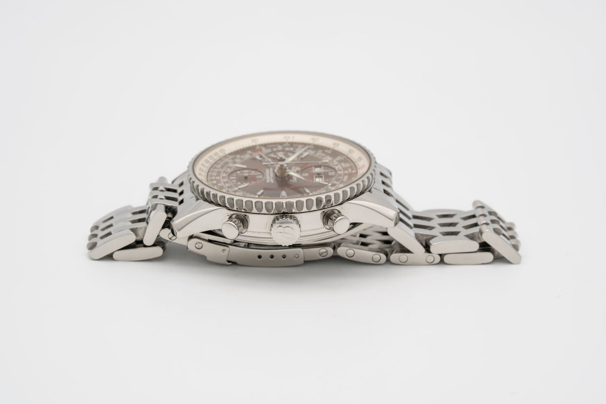Breitling Montbrillant Datora Navitimer Montbrillant Datora A21330 Brown Dial Stahl Automatik 43mm