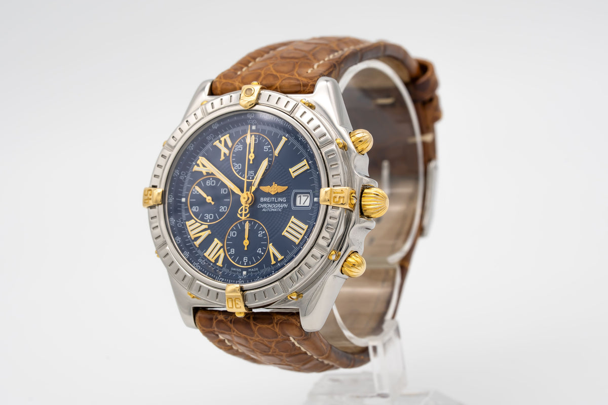 Breitling Crosswind Chronograph B13355 Stahl Gelbgold Automatik 43mm Papers