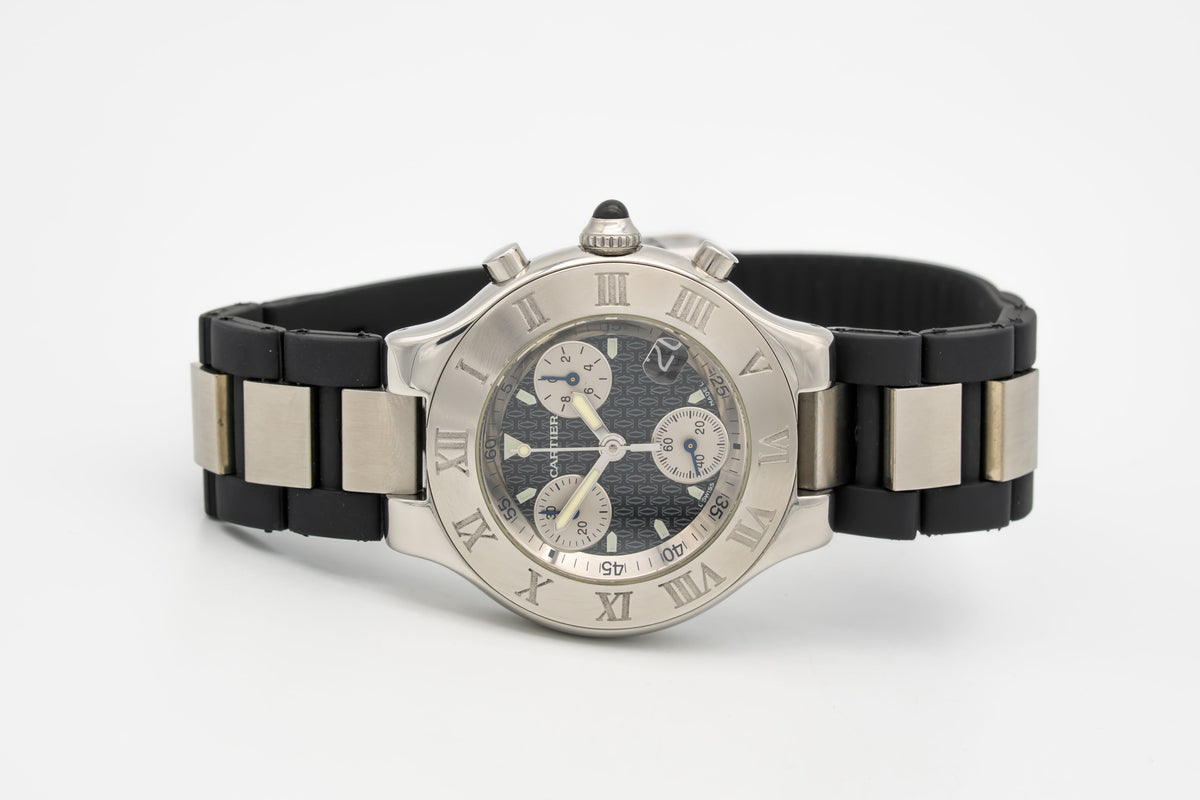 Cartier 21 Chronoscaph 2424 Stainless Steel 38mm