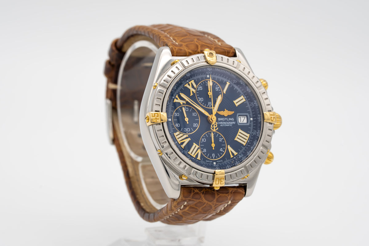Breitling Crosswind Chronograph B13355 Stahl Gelbgold Automatik 43mm Papers
