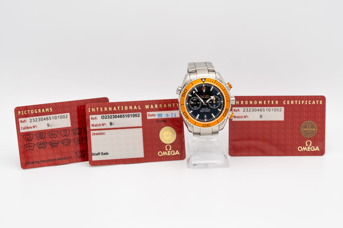 Omega Seamaster Planet Ocean Chronograph Stahl Automatik 45.5mm Papers