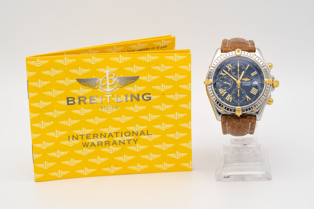 Breitling Crosswind Chronograph B13355 Stahl Gelbgold Automatik 43mm Papers