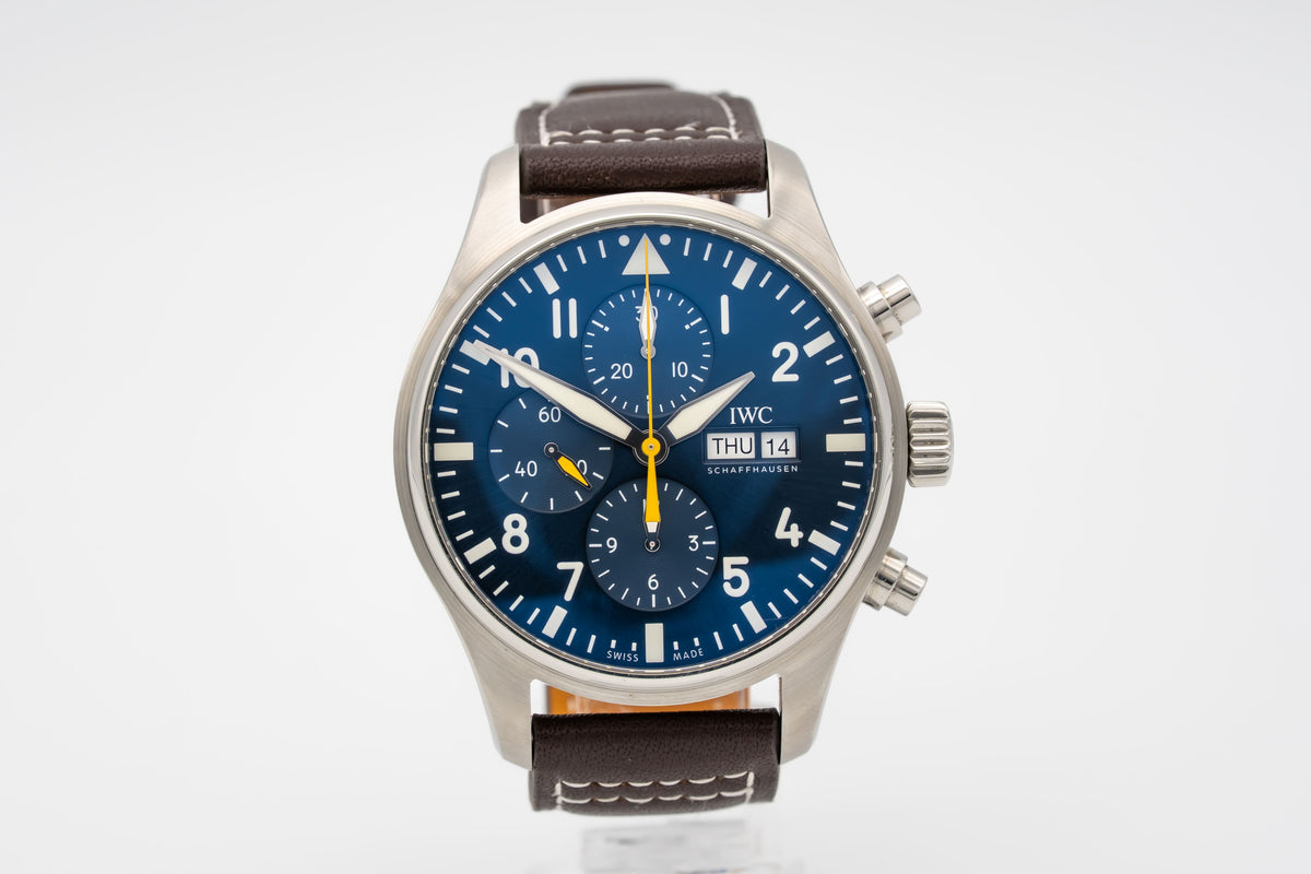 IWC Fliegeruhr Chronograph IW377729 Special Edition Pilot Stahl Automatik 43mm Papers
