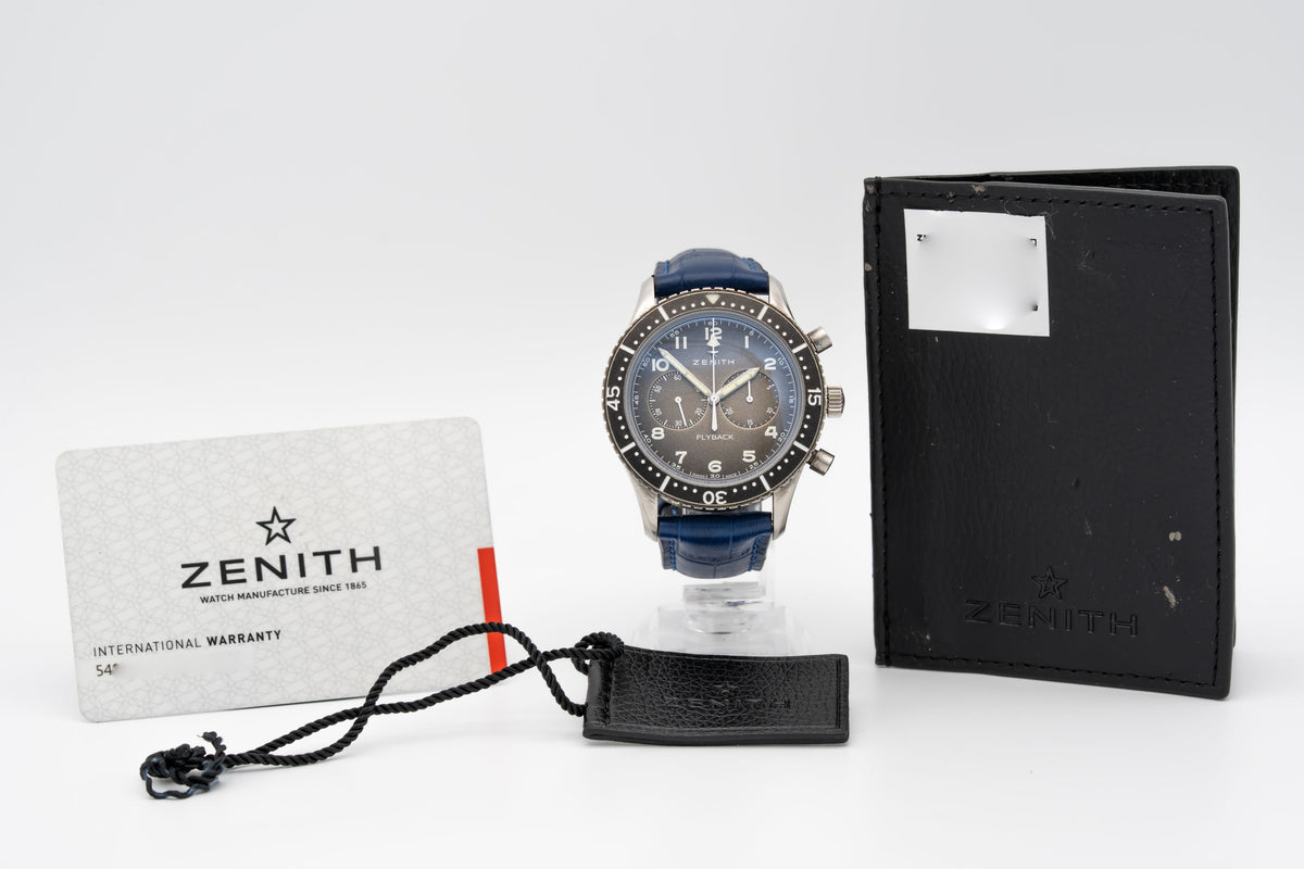 Zenith Pilot Type 20 Chronograph Flyback Stainless Steel Automatic 43mm Papers