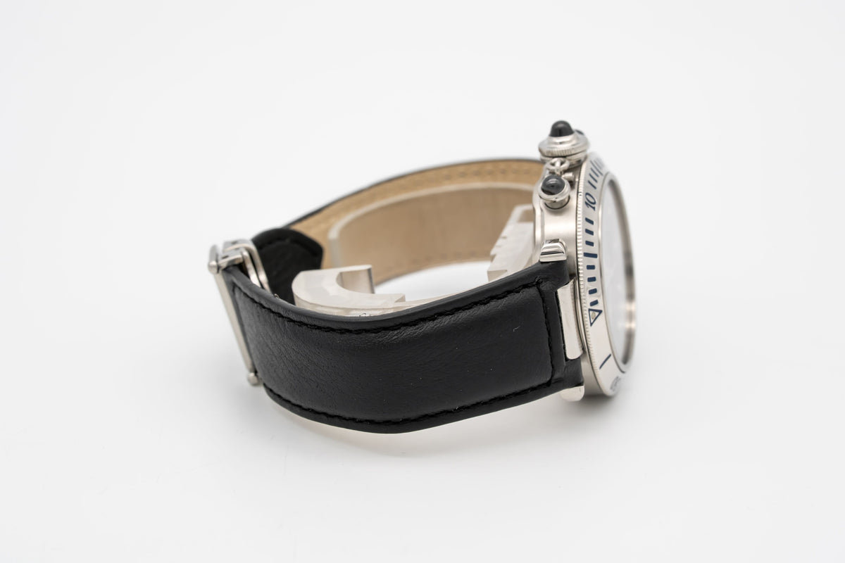 Cartier Pasha 2113 Chronograph Rare Grey Dial Steel Automatic 38mm
