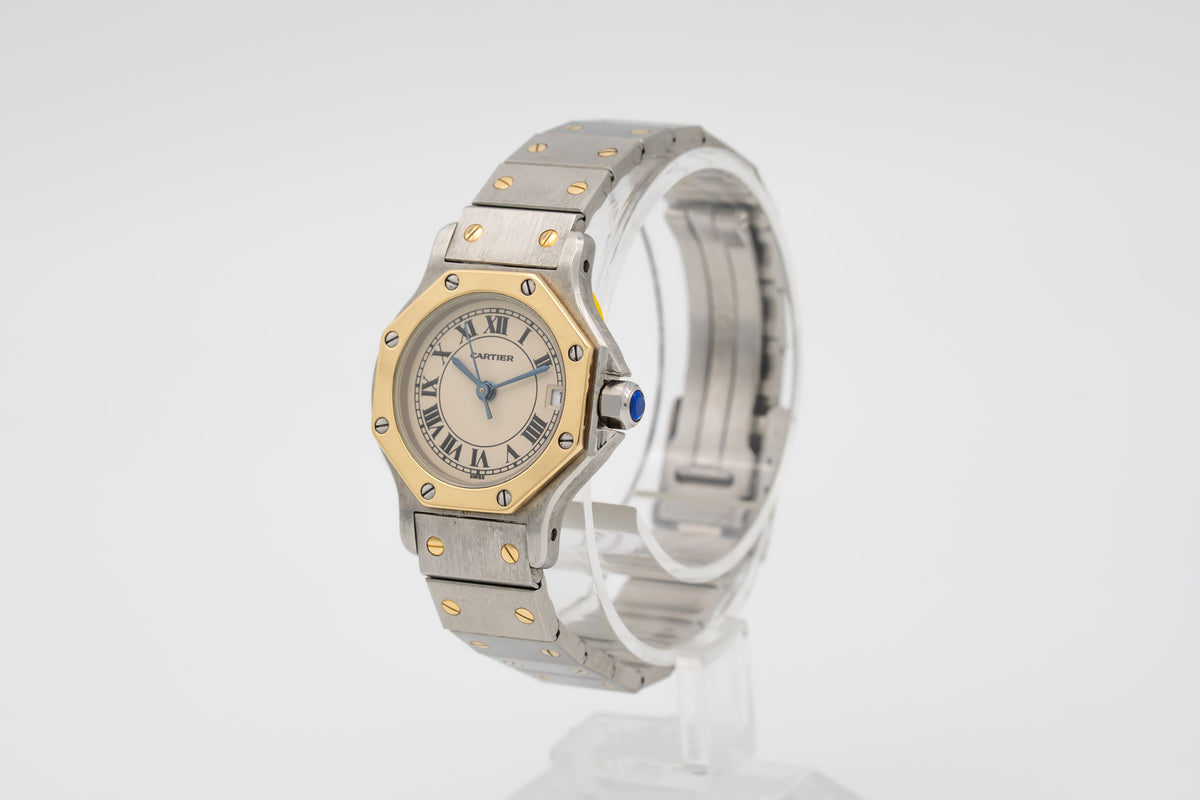 Cartier Santos Octagon Lady Unpolished Stahl Gelbgold 750 25mm