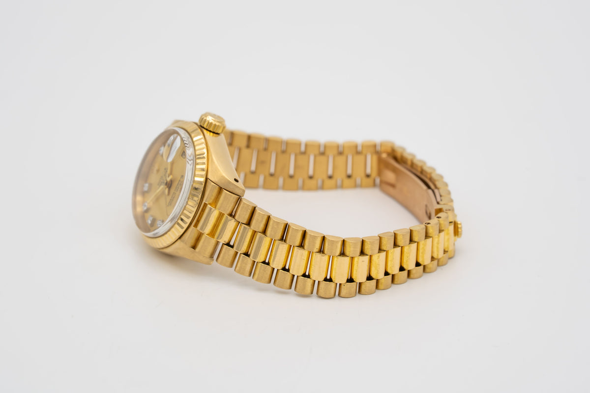 Rolex Lady-Datejust 6917 B&P Factory Diamond Dial Gelbgold 750 Automatik 26mm