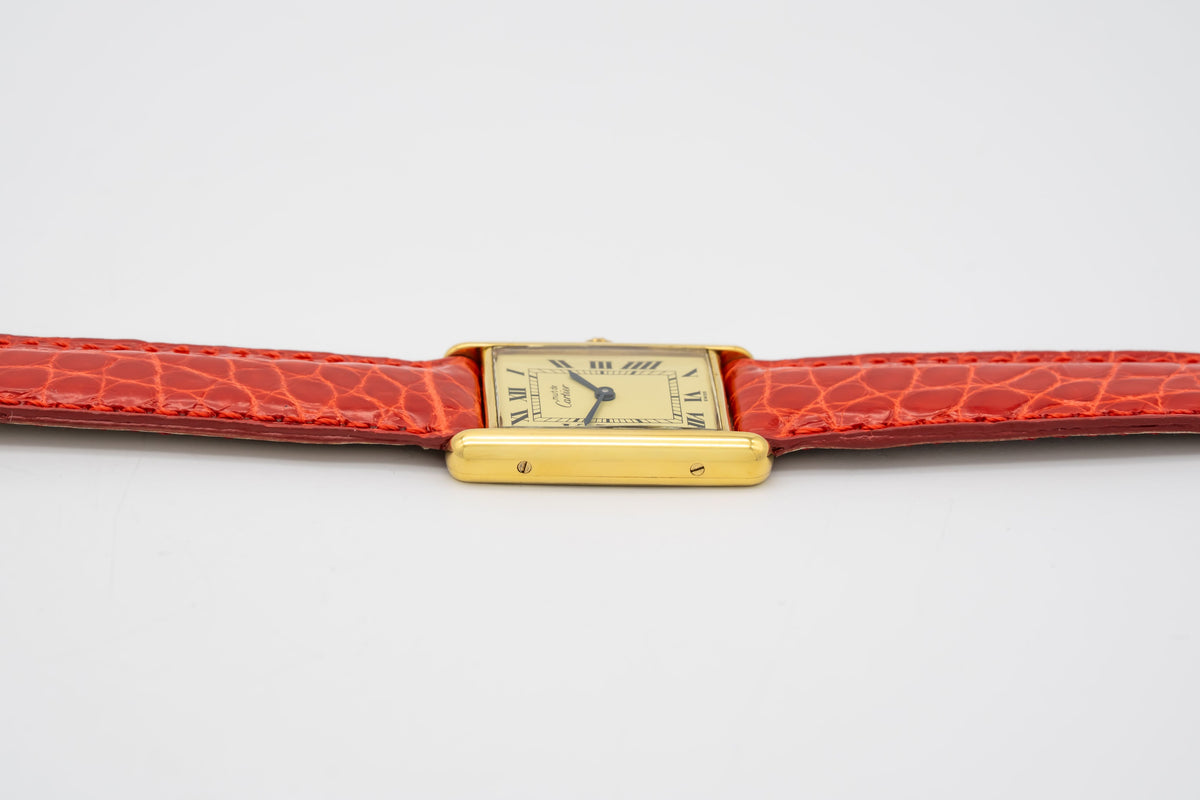 Cartier Tank Vermeil 590005 Rare Large Model Herrenuhr