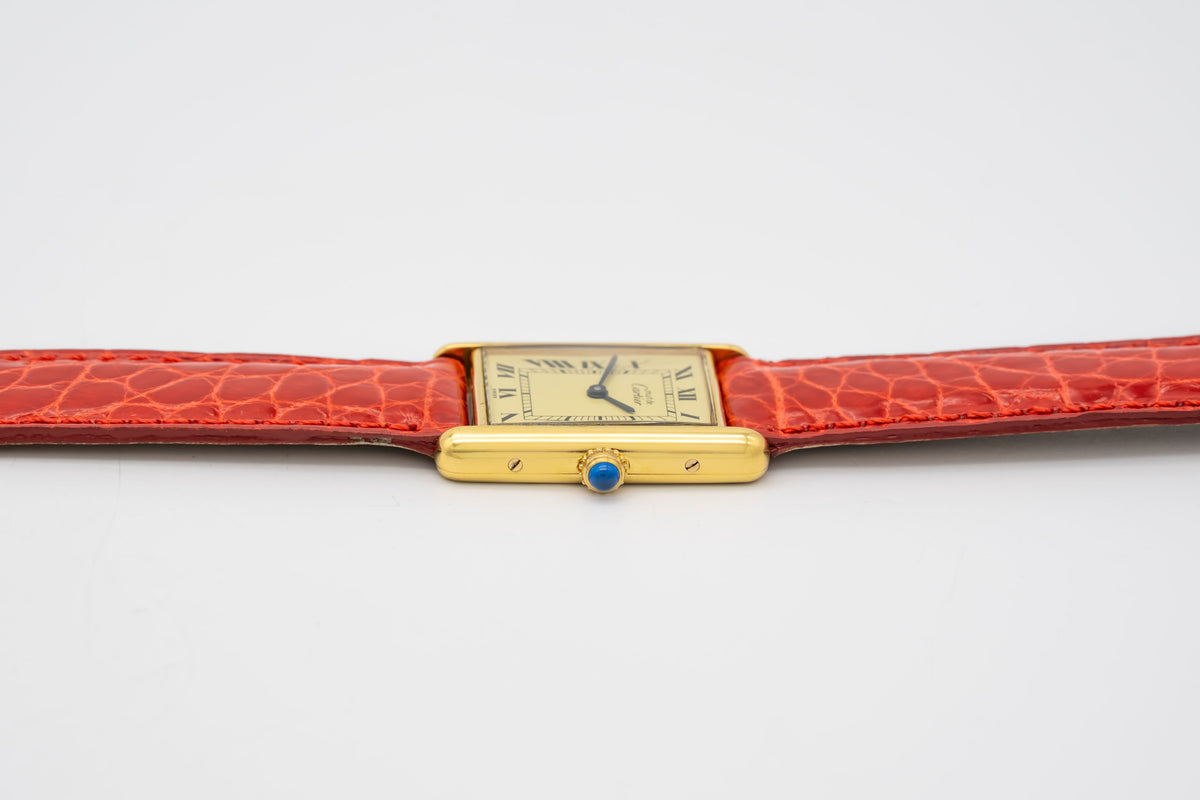 Cartier Tank Vermeil 590005 Rare Large Model Herrenuhr