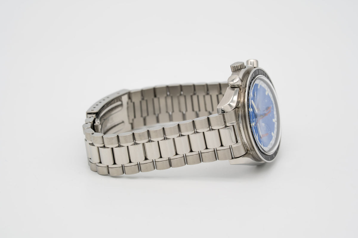 Omega Speedmaster Unpolished Blue Schumacher Edition Stahl Automatik 39mm