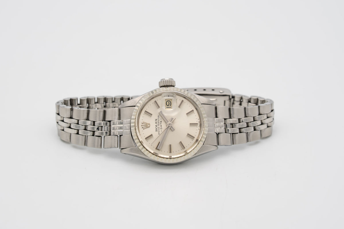 Rolex Oyster Perpetual Lady Date 6517 Stahl Weissgold 750 Automatik 26mm Service Papers