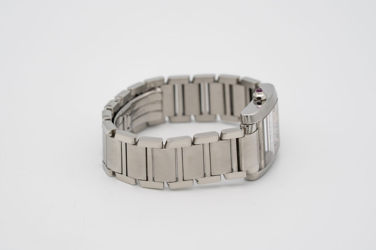 Cartier Tank Française Lady 2384 MOP Stainless Steel 20mm Papers