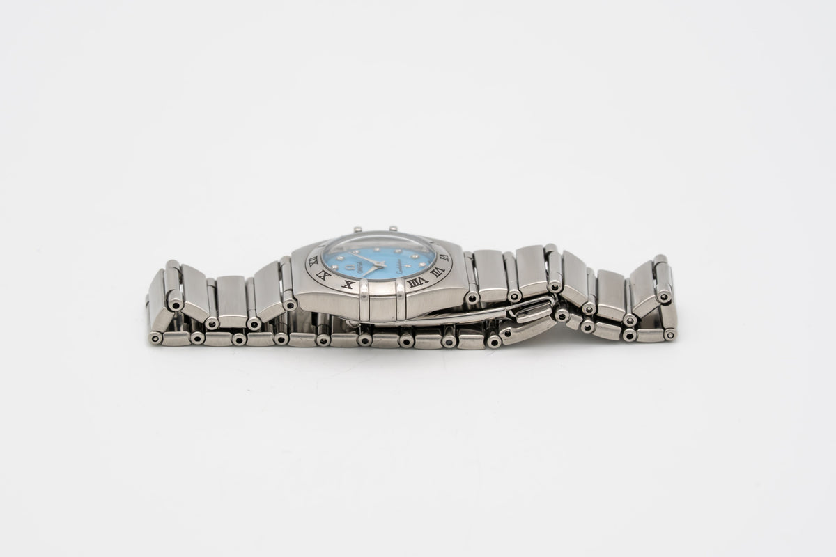Omega Constellation Ladies Lady Blue MOP Diamond Dial 1562.85 Steel 22m