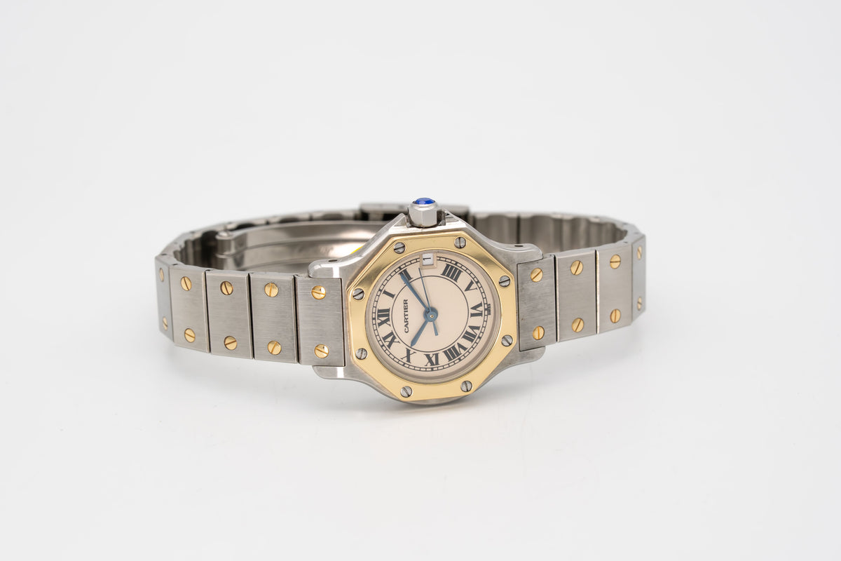 Cartier Santos Octagon Lady Unpolished Stahl Gelbgold 750 25mm