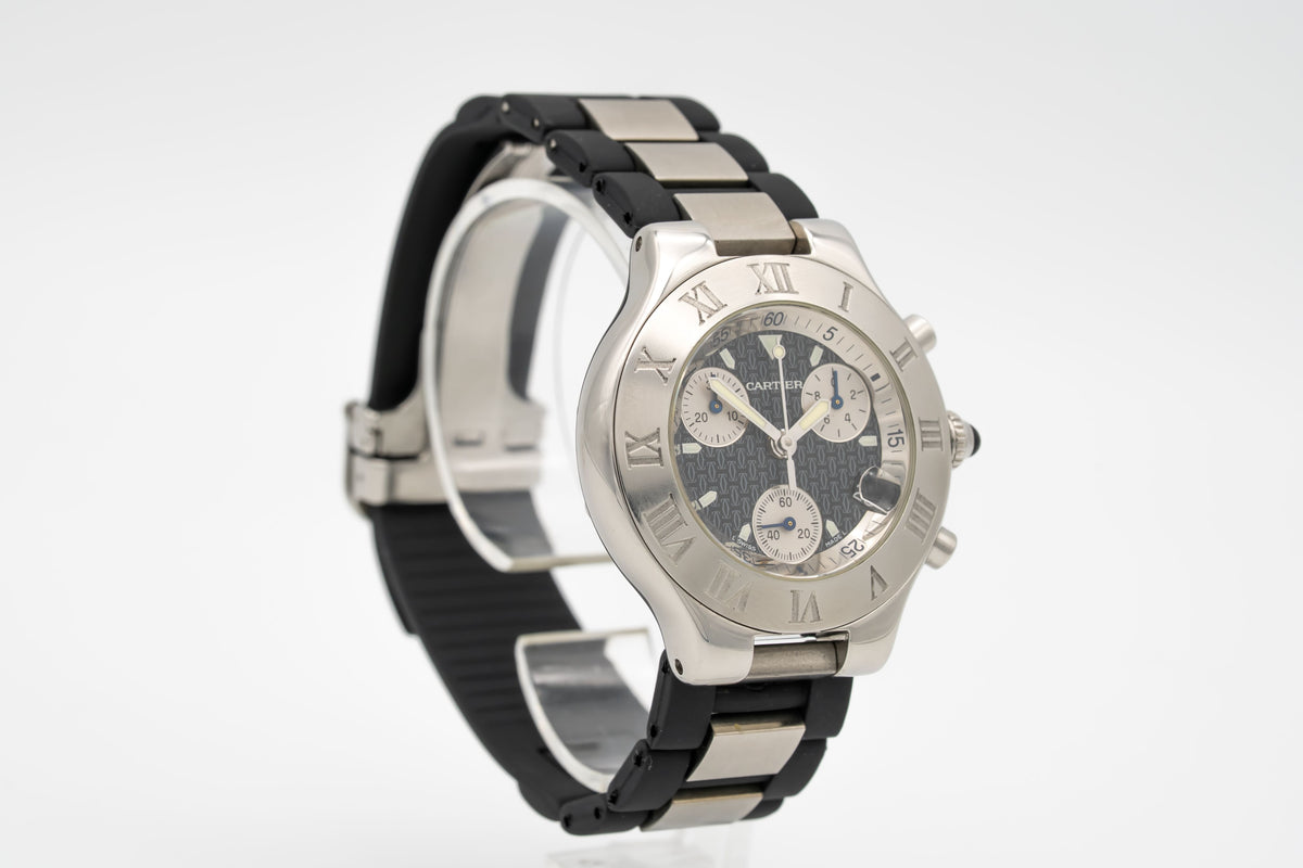 Cartier 21 Chronoscaph 2424 Stainless Steel 38mm