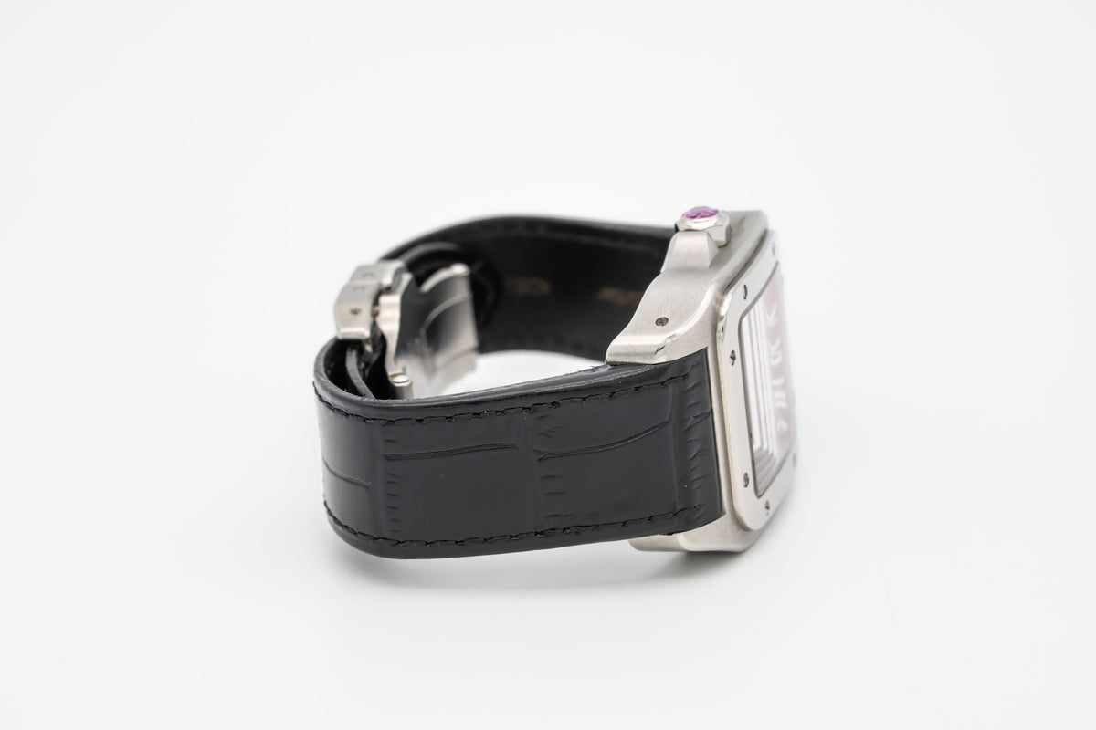 Cartier Santos 100 W20133X8 Pink Dial Stainless Steel Automatic Papers