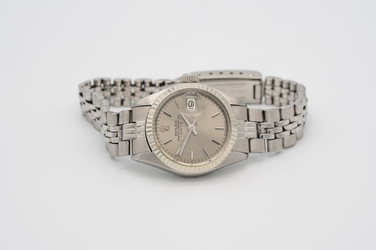 Rolex Lady-Datejust 6917 Rare Grey Dial Stahl Weissgold 750 Automatik 26mm