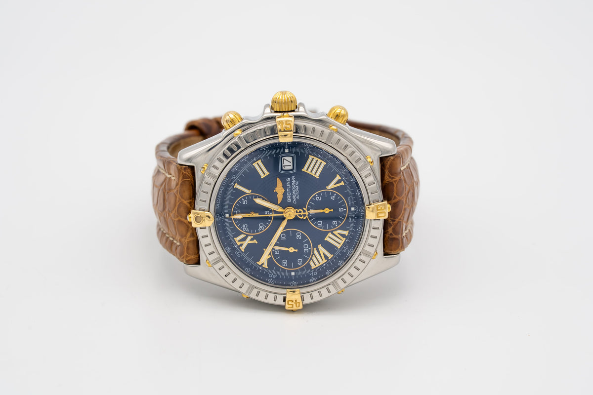 Breitling Crosswind Chronograph B13355 Stahl Gelbgold Automatik 43mm Papers