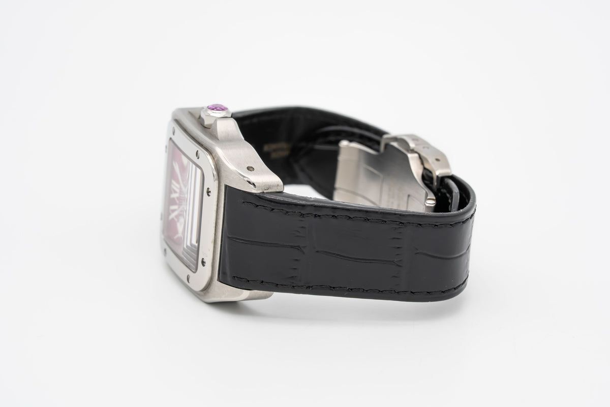Cartier Santos 100 W20133X8 Pink Dial Stainless Steel Automatic Papers