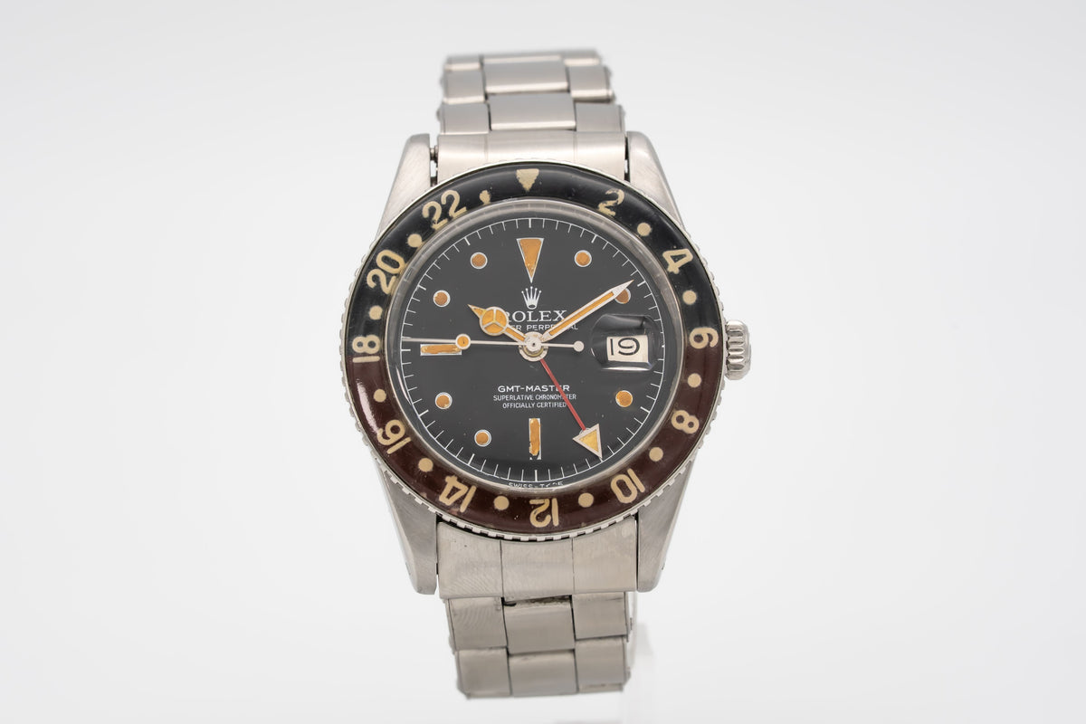 Rolex GMT-Master 6542 Rare Pussy Galore Bakelite Pepsi Stahl Automatik 38mm