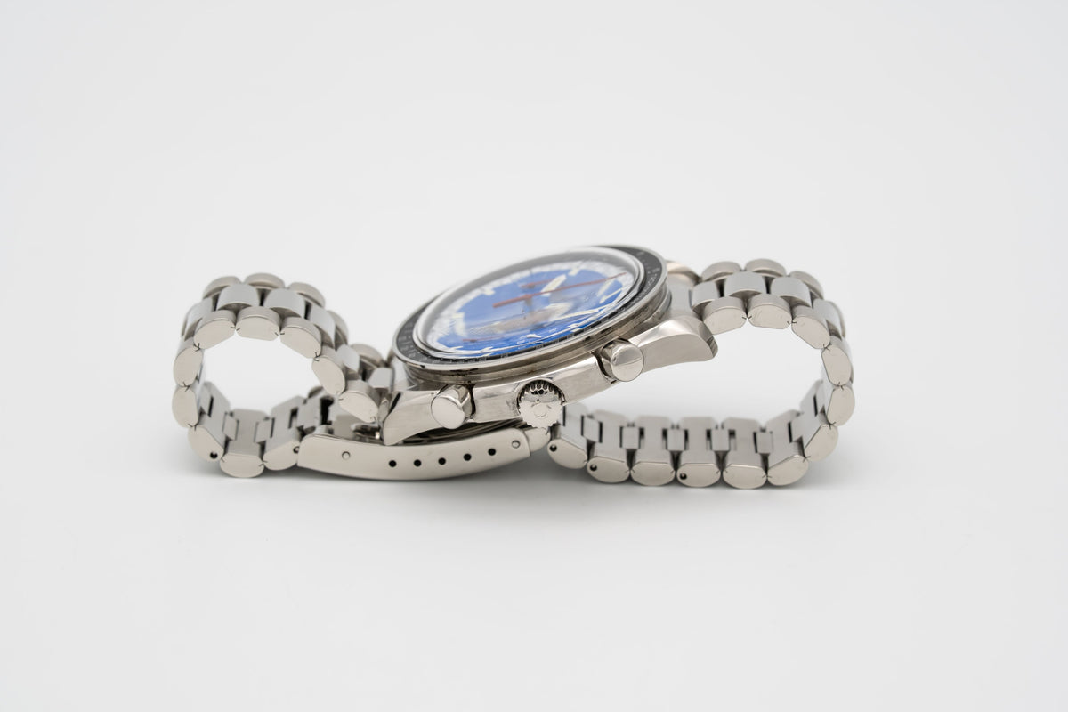 Omega Speedmaster Unpolished Blue Schumacher Edition Stahl Automatik 39mm