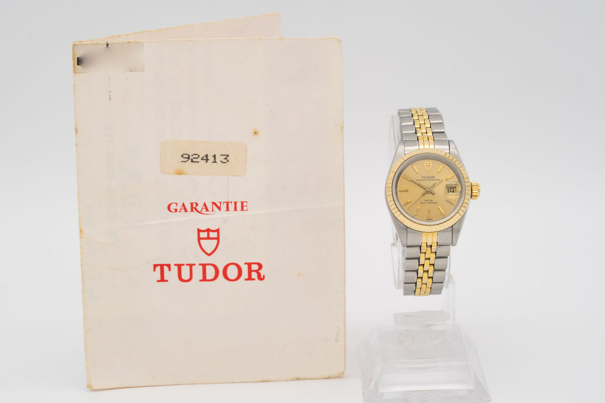Tudor Prince Oysterdate Lady 92413 Stahl Gelbgold 750 Automatik 25mm Papers