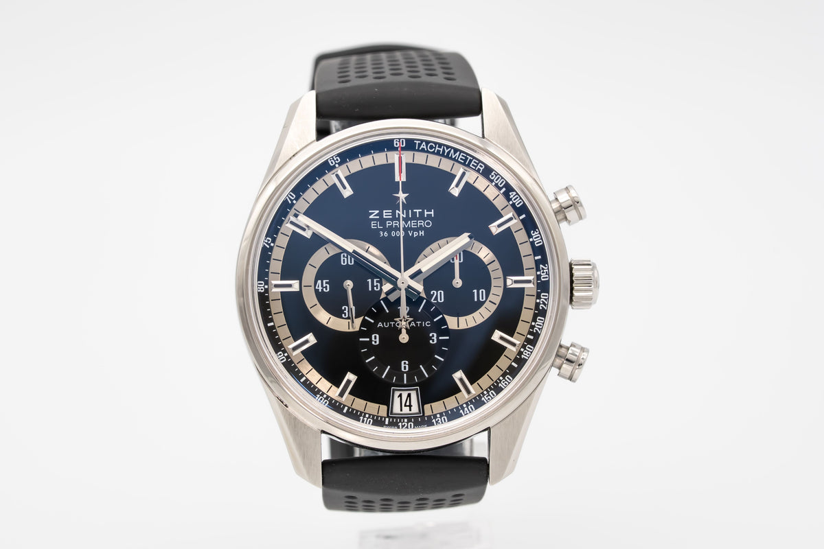 Zenith El Primero 36'000 VpH Stainless Steel Automatic 42mm Papers