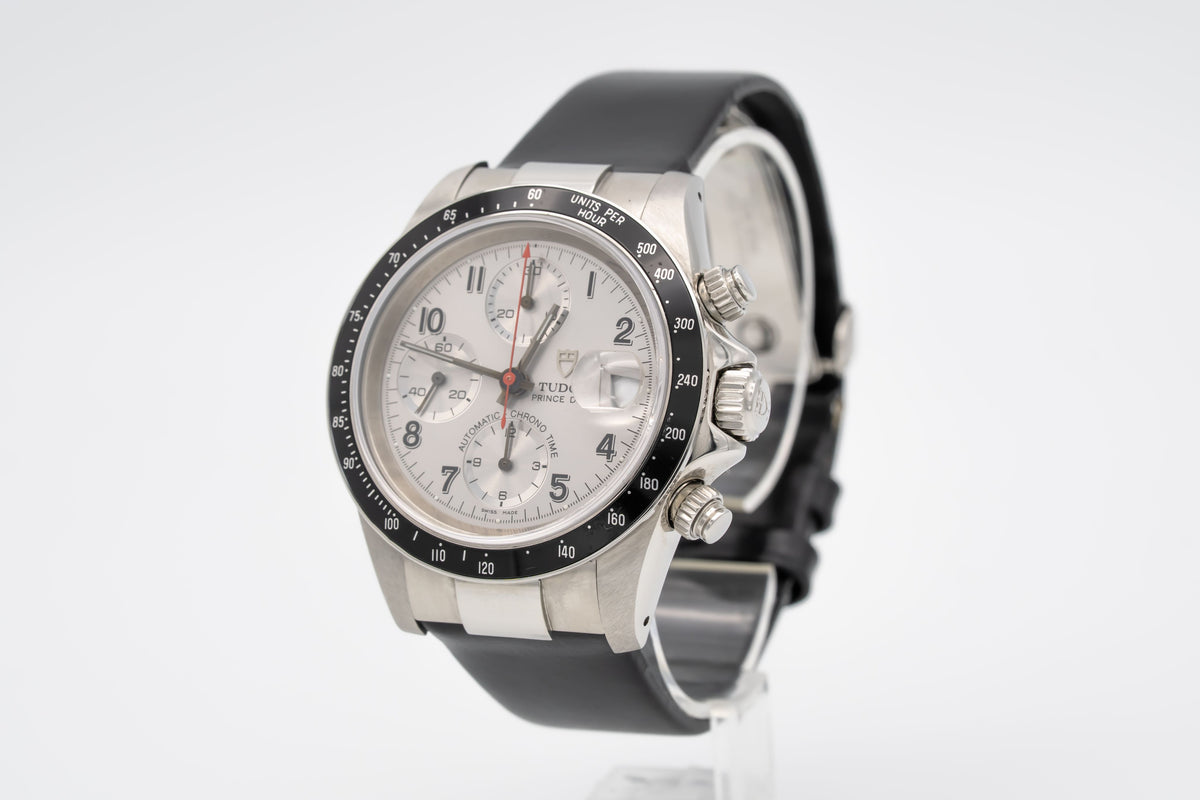 Tudor Prince Date 79280 Rare Unpolished Chrono Stahl Automatik 40mm Papers