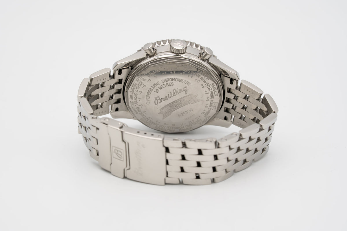 Breitling Montbrillant Datora Navitimer Montbrillant Datora A21330 Brown Dial Stahl Automatik 43mm