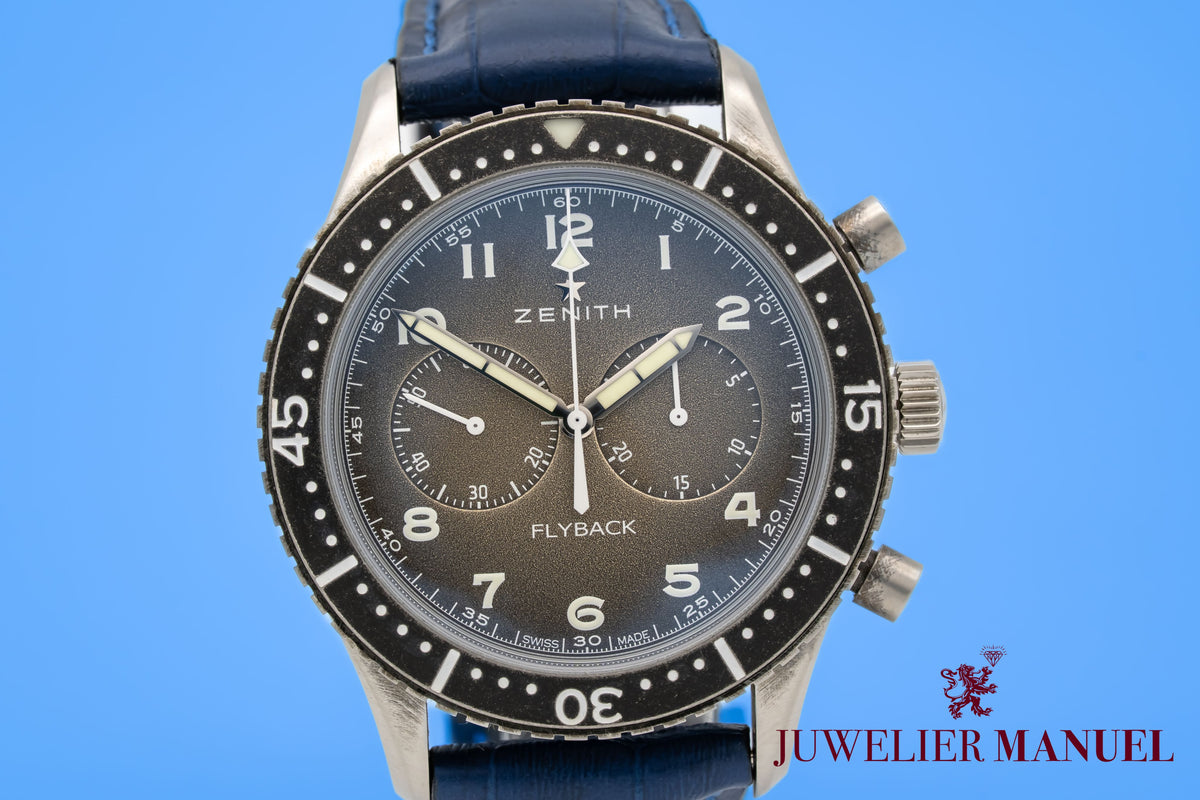 Zenith Pilot Type 20 Chronograph Flyback Stainless Steel Automatic 43mm Papers