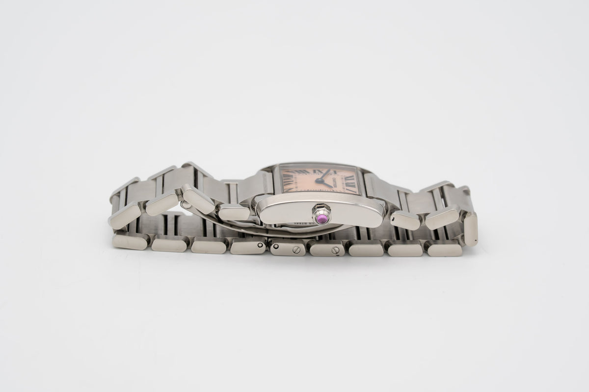Cartier Tank Française Lady 2384 MOP Stainless Steel 20mm Papers