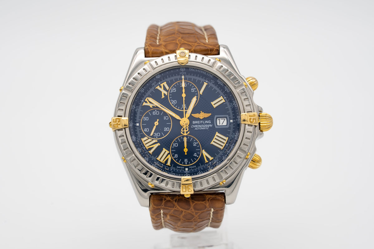 Breitling Crosswind Chronograph B13355 Stahl Gelbgold Automatik 43mm Papers