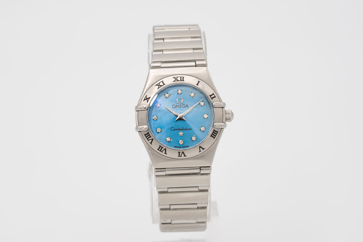 Omega Constellation Ladies Lady Blue MOP Diamond Dial 1562.85 Steel 22m