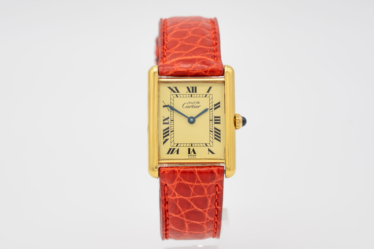 Cartier Tank Vermeil 590005 Rare Large Model Herrenuhr
