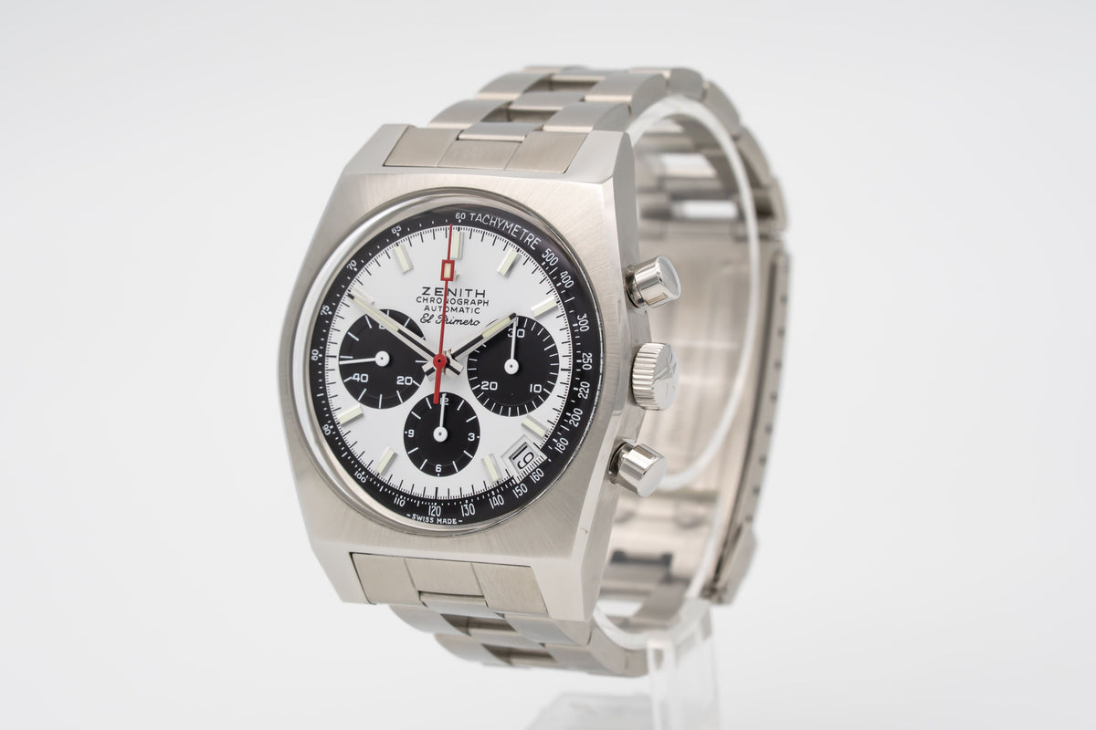 Zenith El Primero Chronomaster Rare Unpolished Like New Steel Automatic Papers 37mm
