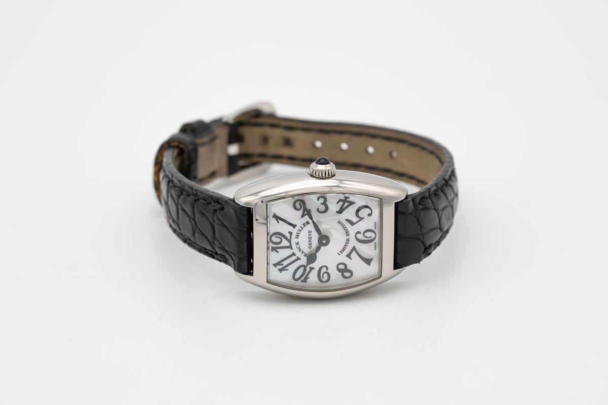 Franck Muller Tonocarbex 2252 QZ Lady MOP Dial Stainless Steel Papers