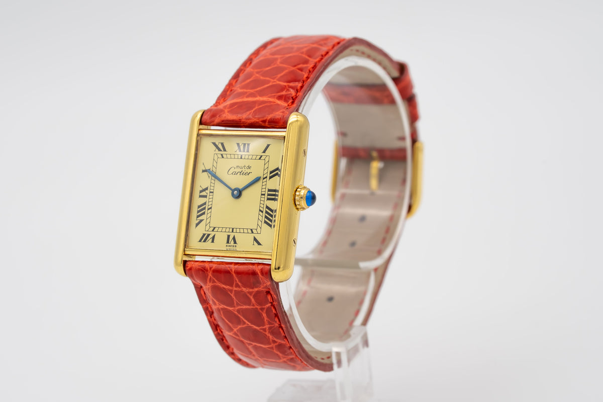 Cartier Tank Vermeil 590005 Rare Large Model Herrenuhr