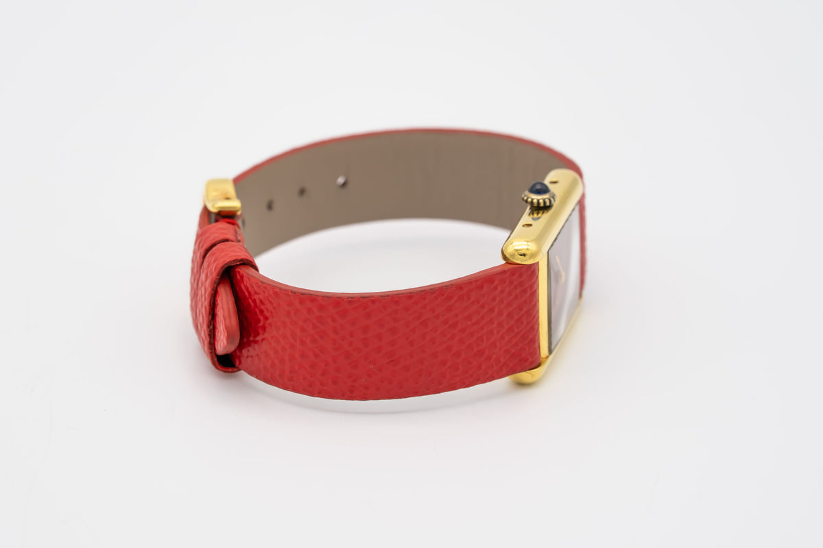 Cartier Tank Must De Cartier Lady Very Rare Red Dial Manual Winding