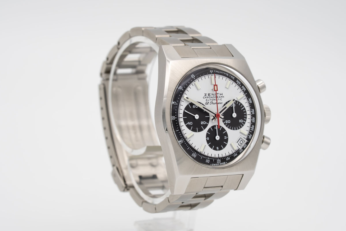 Zenith El Primero Chronomaster Rare Unpolished Like New Steel Automatic Papers 37mm