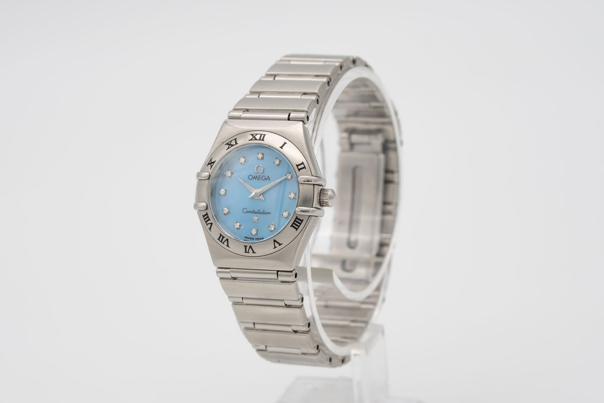 Omega Constellation Ladies Lady Blue MOP Diamond Dial 1562.85 Steel 22m