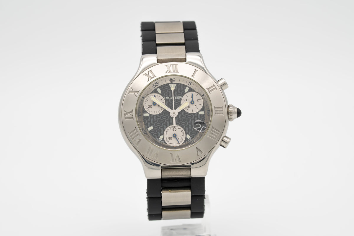 Cartier 21 Chronoscaph 2424 Stainless Steel 38mm