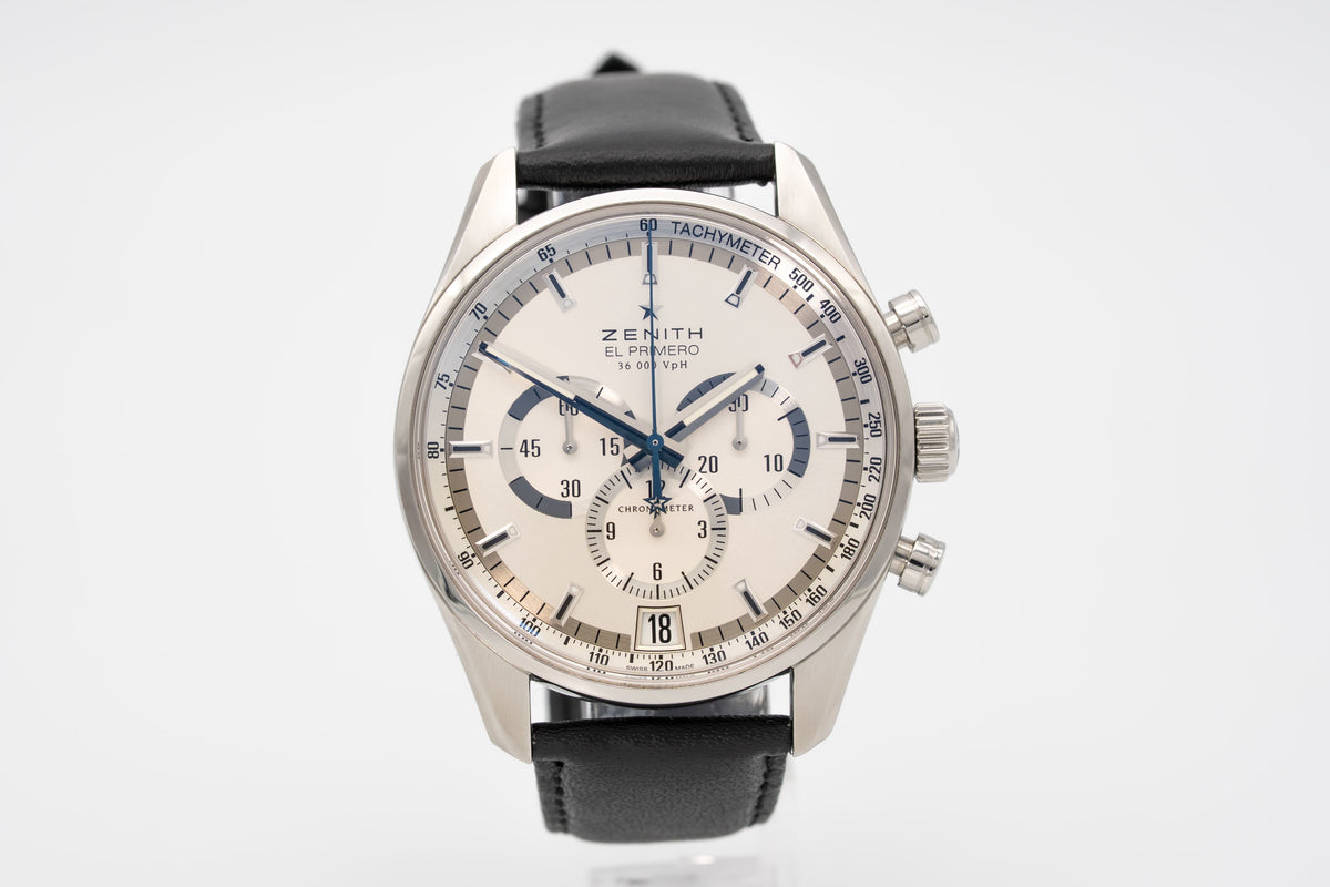 Zenith El Primero 36'000 VpH Stainless Steel Automatic 42mm Papers