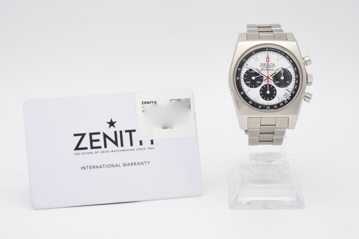 Zenith El Primero Chronomaster Rare Unpolished Like New Steel Automatic Papers 37mm